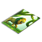 Green Cartoon lion in forest Notitieboek (Linkerzijde)