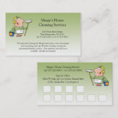 Green Cartoon Maid House Cleaning Customer Loyalty (Voorkant / Achterkant)