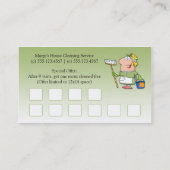 Green Cartoon Maid House Cleaning Customer Loyalty (Achterkant)