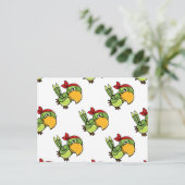Green Cartoon Pirate Parrot Briefkaart (Staand voorkant)