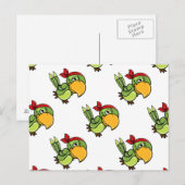 Green Cartoon Pirate Parrot Briefkaart (Voorkant / Achterkant)