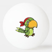 Green Cartoon Pirate Parrot Pingpongbal (Achterkant)