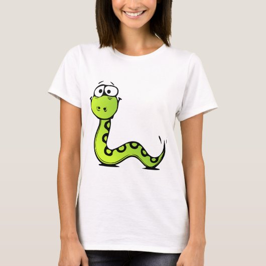 Green Cartoon Snake T-shirt (Voorkant)