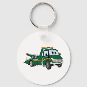 Green Cartoon Tow Truck Sleutelhanger