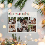 Green Casual Colorful Prettige feestdagen Vijf Fot Feestdagenkaart<br><div class="desc">Deze groene, casual, vrolijke feestdag met vijf foto's is perfect voor uw leuke, creatieve kerstcadeautjes. Het is een uniek, speels modern lettertype in rood, boho tan, en licht en donkergroen, maken een gelukkig seizoensgebonden gevoel mogelijk. Als je de donkere winter van je geliefden wilt ophelderen met een schattige feestvreugde, dan...</div>
