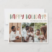 Green Casual kleurful Prettige feestdagen Drie fot Feestdagenkaart (Voorkant)