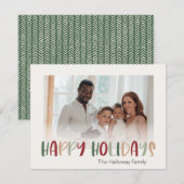 Green Casual kleurful Prettige feestdagen Faded fo Feestdagenkaart (Voorkant / Achterkant)