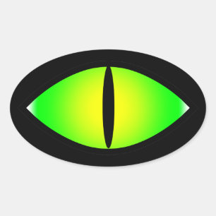 Green Cat Eye Ovale Sticker