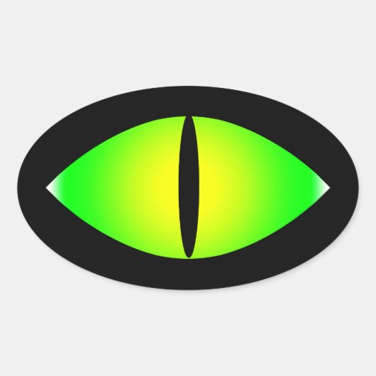 Green Cat Eye Ovale Sticker (Voorkant)