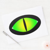 Green Cat Eye Ovale Sticker (Envelop)