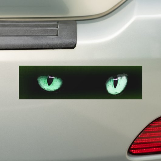 Green Cat Eyes Bumpersticker (Op auto)