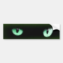 Green Cat Eyes Bumpersticker