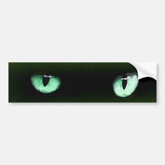 Green Cat Eyes Bumpersticker (Voorkant)