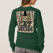Green Cat Mom T-shirt (Achterkant)