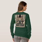 Green Cat Mom T-shirt (Achterkant volledig)