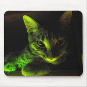 Green Cat Mousepad Muismat (Voorkant)