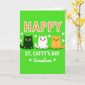 Green Cats Grandson Card Kaart (Gele Bloem)