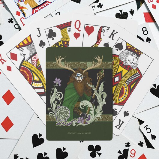 Green Celtic Antlers Man  Pokerkaarten