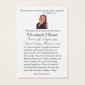 Green Celtic Cross Funeral Memorial Prayer Visitekaartje (Achterkant)