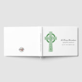 Green Celtic Cross Irish Memorial Funeral Gastenboek (Volledig)