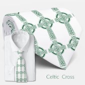 Green Celtic Cross Irish St. Patricks Day Religiou Stropdas
