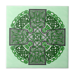 Green Celtic Cross Medallion Tegeltje