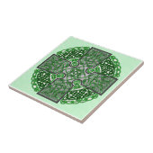 Green Celtic Cross Medallion Tegeltje (Zijkant)