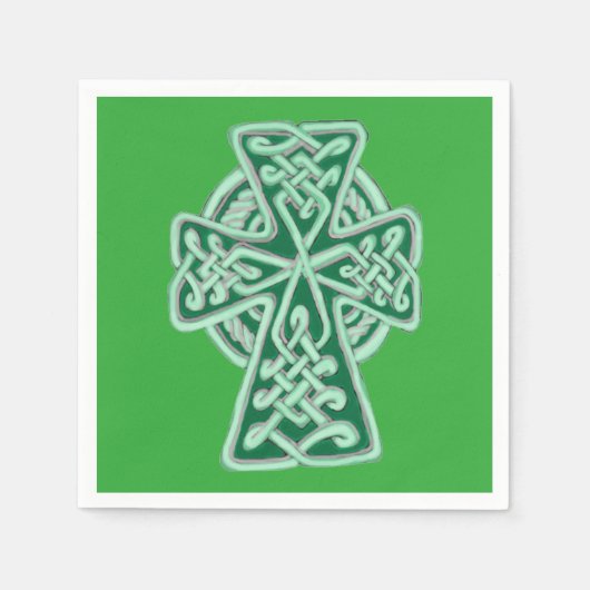 Green Celtic Cross Napkins Servet (Voorkant)