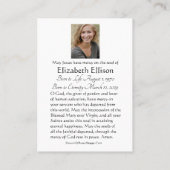 Green Celtic Cross Rozen Funeral Memorial Prayer Plaatskaartje (Achterkant)