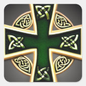 Green Celtic Cross Sticker (Voorkant)