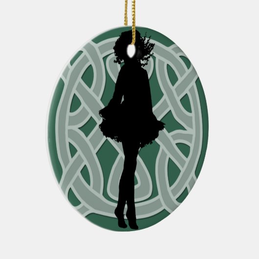 Green Celtic Dancer Ornament (Rechts)