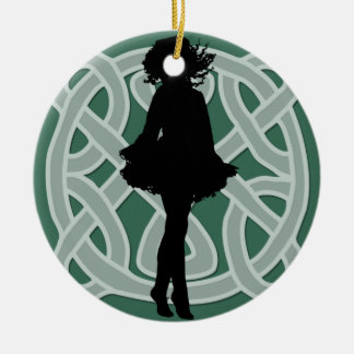 Green Celtic Dancer Ornament