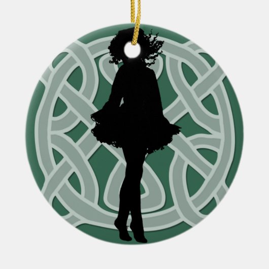 Green Celtic Dancer Ornament (Voorkant)