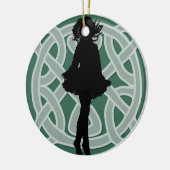 Green Celtic Dancer Ornament (Links)