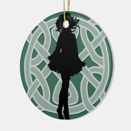 Green Celtic Dancer Ornament (Links)