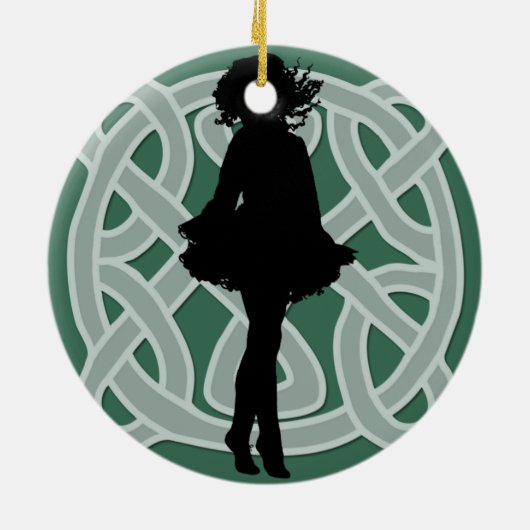 Green Celtic Dancer Ornament (Achterkant)