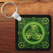 Green Celtic Design Sleutelhanger (Voorkant)