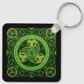 Green Celtic Design Sleutelhanger (Achterkant)