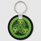 Green Celtic Design Sleutelhanger (cirkel) (Voorkant)