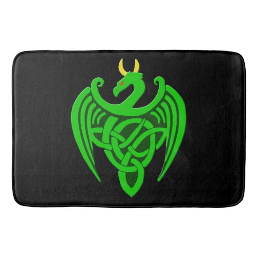 Green Celtic Dragon Bath Mat (Voorkant)