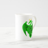 Green Celtic Dragon Bone China Mok (Voorkant rechts)