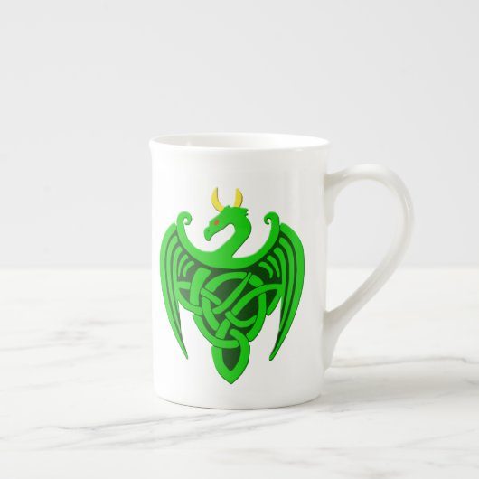 Green Celtic Dragon Bone China Mok (Rechts)