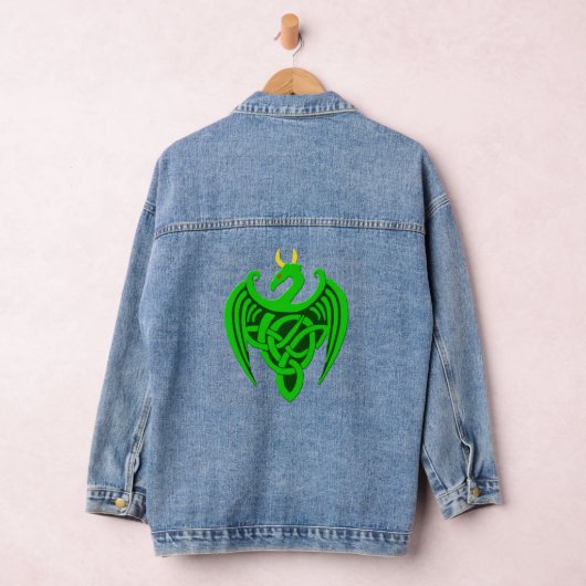 Green Celtic Dragon Denim Jacket (Hangar)