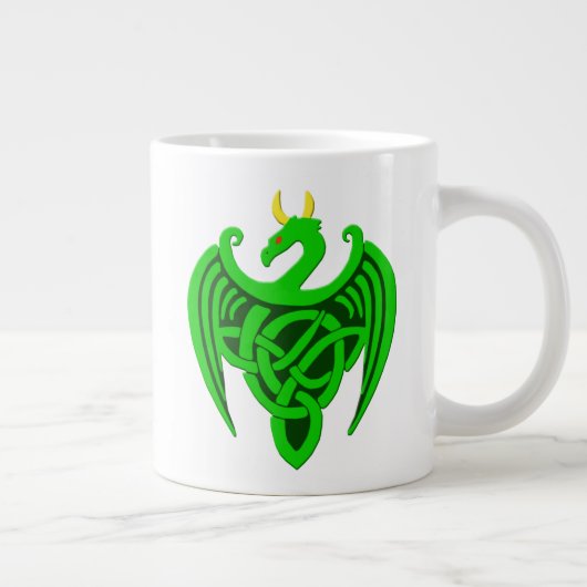 Green Celtic Dragon Jumbo Mok (Rechts)