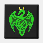 Green Celtic Dragon Magnet (Voorkant)