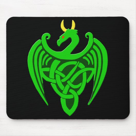 Green Celtic Dragon Mousepad Muismat (Voorkant)