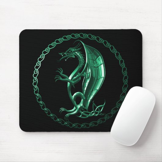 Green Celtic Dragon Muismat (Met muis)