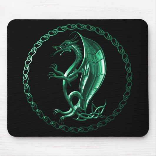 Green Celtic Dragon Muismat (Voorkant)