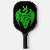 Green Celtic Dragon Pickleball Paddle (Voorkant)