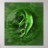 Green Celtic Dragon Poster (Voorkant)